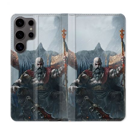 Housse Cuir Portefeuille Pour Samsung Galaxy S25 ULTRA Gof Of War