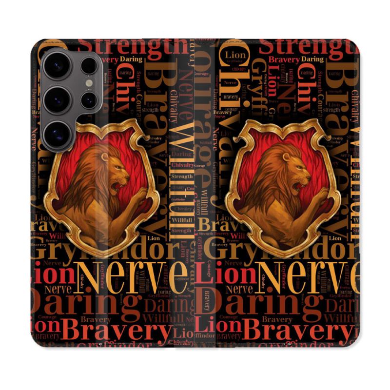 Housse Cuir Portefeuille Pour Samsung Galaxy S25 ULTRA Harry Potter Griffondor