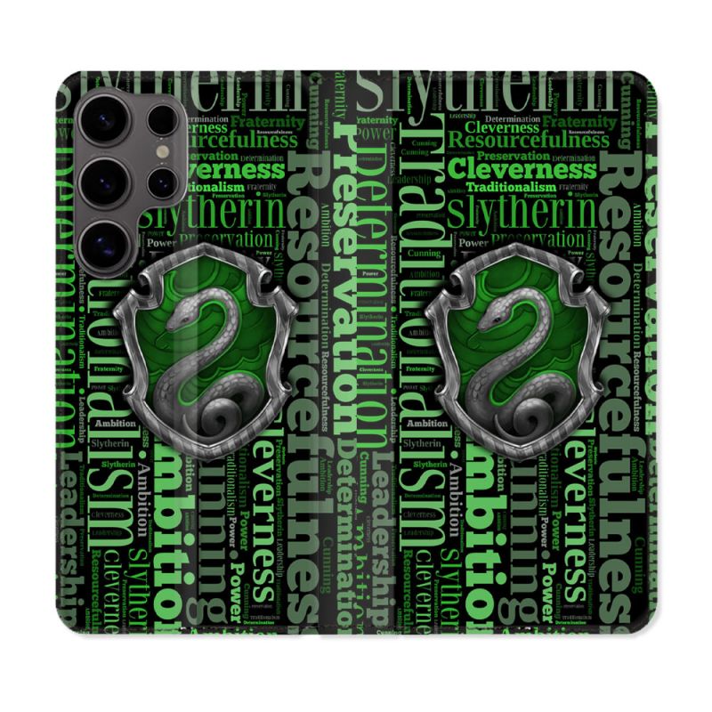 Housse Cuir Portefeuille Pour Samsung Galaxy S25 ULTRA Harry Potter Serpentar