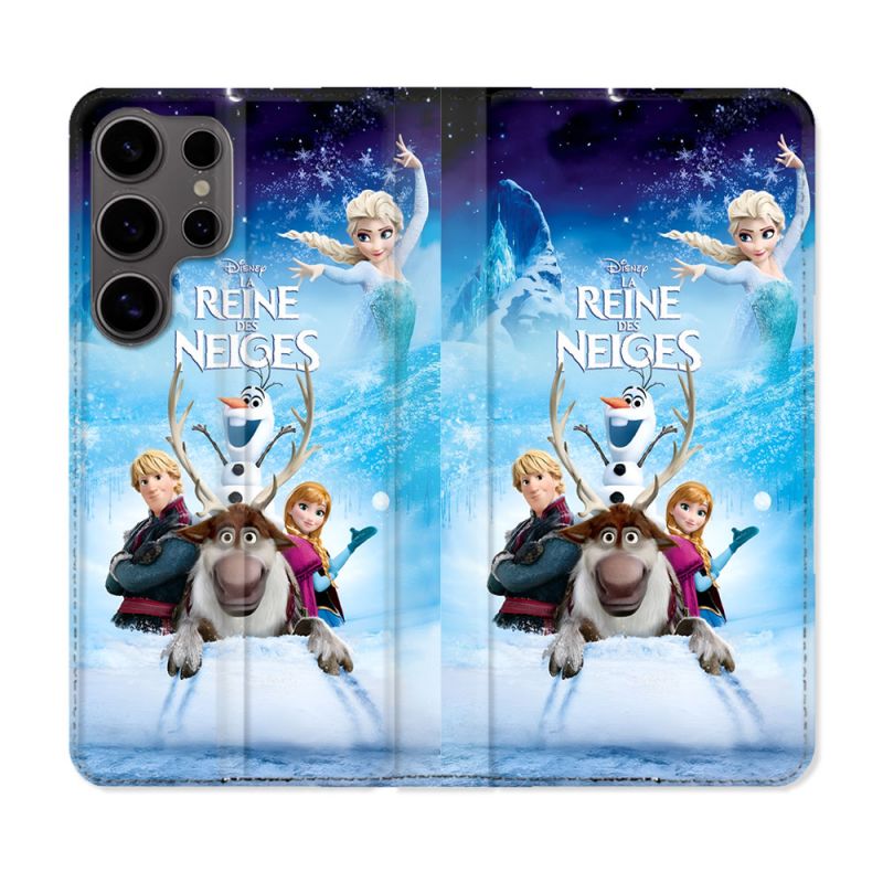 Housse Cuir Portefeuille Pour Samsung Galaxy S25 ULTRA La Reine Des Neiges