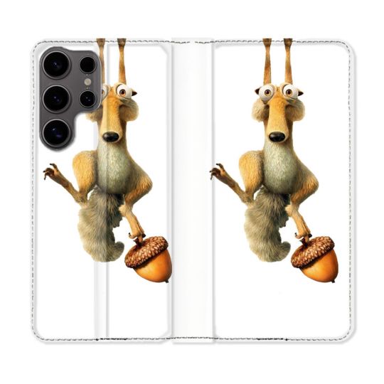 Housse Cuir Portefeuille Pour Samsung Galaxy S25 ULTRA L'âge de Glace Scratch Suspendu