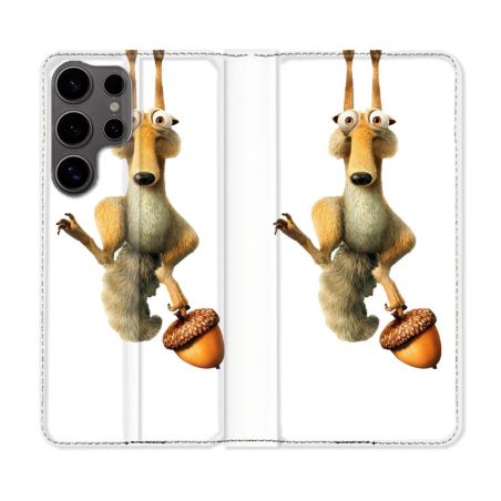 Housse Cuir Portefeuille Pour Samsung Galaxy S25 ULTRA L'âge de Glace Scratch Suspendu