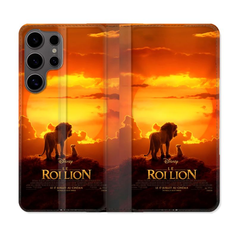 Housse Cuir Portefeuille Pour Samsung Galaxy S25 ULTRA Le Roi Lion Affiche