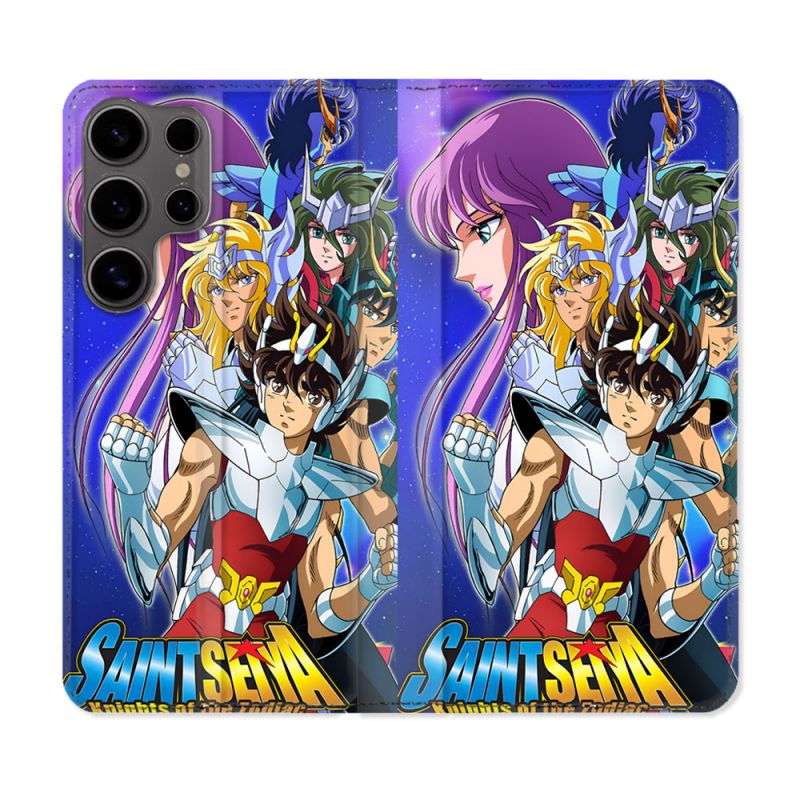 Housse Cuir Portefeuille Pour Samsung Galaxy S25 ULTRA Les Chevaliers Du Zodiaque