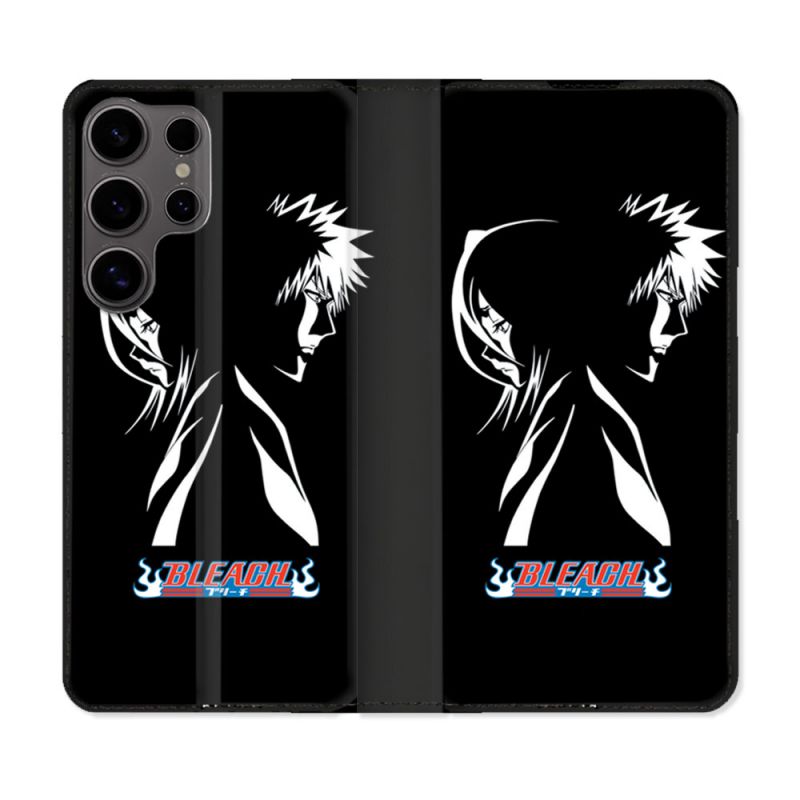 Housse Cuir Portefeuille Pour Samsung Galaxy S25 ULTRA Manga Bleach Duo