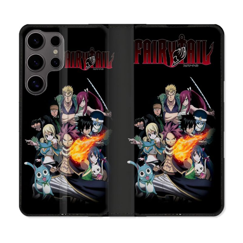 Housse Cuir Portefeuille Pour Samsung Galaxy S25 ULTRA Manga Fairy Tail Logo Team