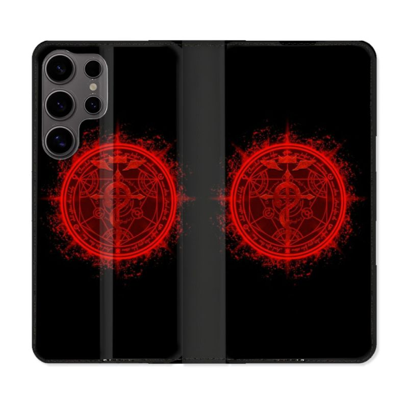 Housse Cuir Portefeuille Pour Samsung Galaxy S25 ULTRA Manga Fullmetal Alchemist Logo