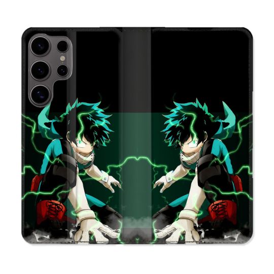 Housse Cuir Portefeuille Pour Samsung Galaxy S25 ULTRA Manga My Hero Academia Deku