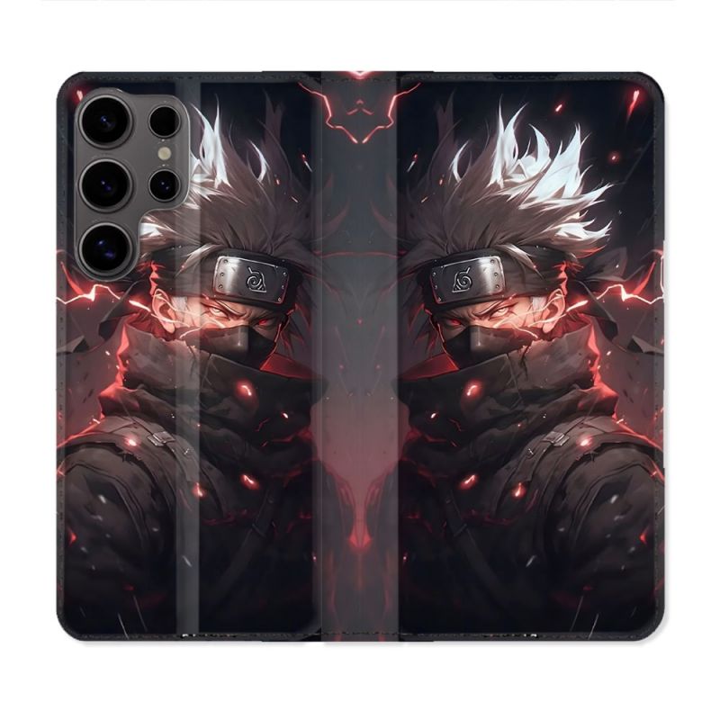 Housse Cuir Portefeuille Pour Samsung Galaxy S25 ULTRA Manga Naruto Kakashi Dark