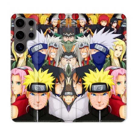 Housse Cuir Portefeuille Pour Samsung Galaxy S25 ULTRA Manga Naruto Team