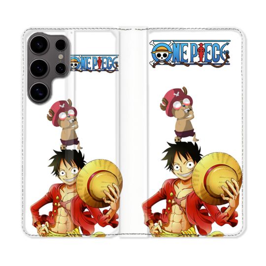 Housse Cuir Portefeuille Pour Samsung Galaxy S25 ULTRA Manga One Piece Chopper