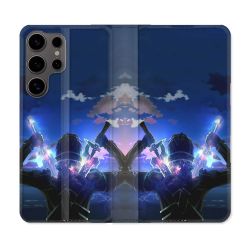Housse Cuir Portefeuille Pour Samsung Galaxy S25 ULTRA Manga SAO sword Art Online Epee