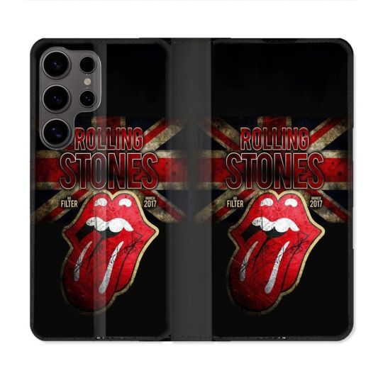 Housse Cuir Portefeuille Pour Samsung Galaxy S25 ULTRA Musique Rolling Stones
