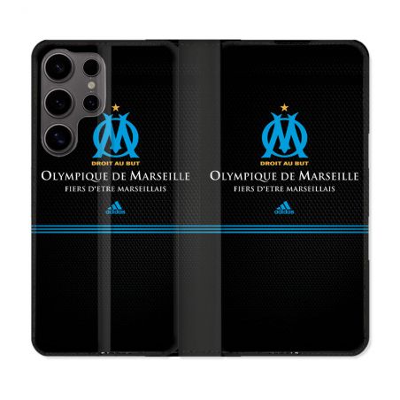 Housse Cuir Portefeuille Pour Samsung Galaxy S25 ULTRA Olympique Marseille OM Fier etre Marseillais