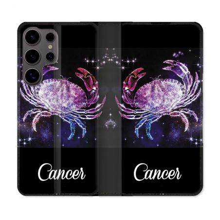 Housse Cuir Portefeuille Pour Samsung Galaxy S25 ULTRA Signe Zodiaque 2 Cancer