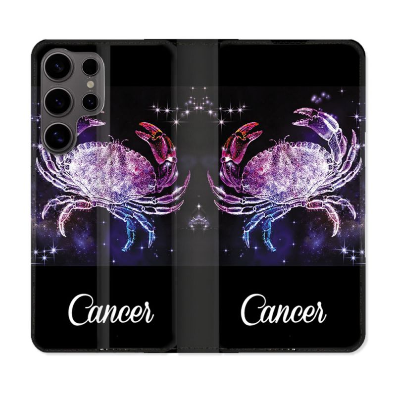 Housse Cuir Portefeuille Pour Samsung Galaxy S25 ULTRA Signe Zodiaque 2 Cancer