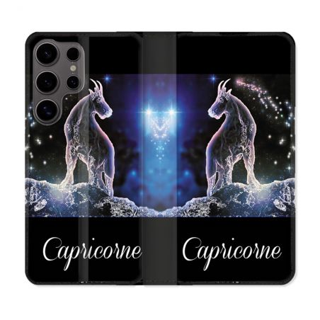 Housse Cuir Portefeuille Pour Samsung Galaxy S25 ULTRA Signe Zodiaque 2 Capricorne