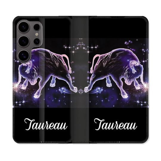 Housse Cuir Portefeuille Pour Samsung Galaxy S25 ULTRA Signe Zodiaque 2 Taureau