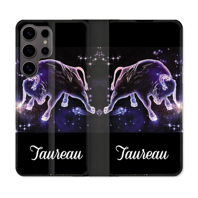 Housse Cuir Portefeuille Pour Samsung Galaxy S25 ULTRA Signe Zodiaque 2 Taureau