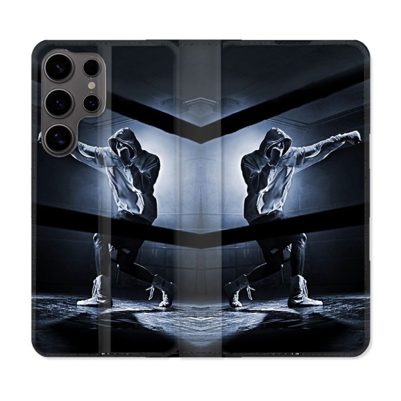 Housse Cuir Portefeuille Pour Samsung Galaxy S25 ULTRA Sport Boxe Poing
