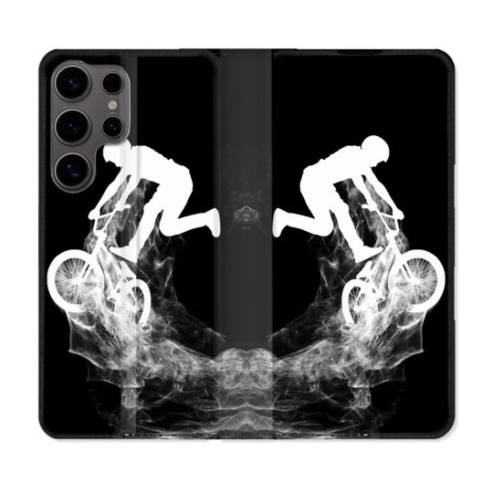 Housse Cuir Portefeuille Pour Samsung Galaxy S25 ULTRA Sport VTT Noir