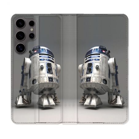 Housse Cuir Portefeuille Pour Samsung Galaxy S25 ULTRA Star Wars - R2D2