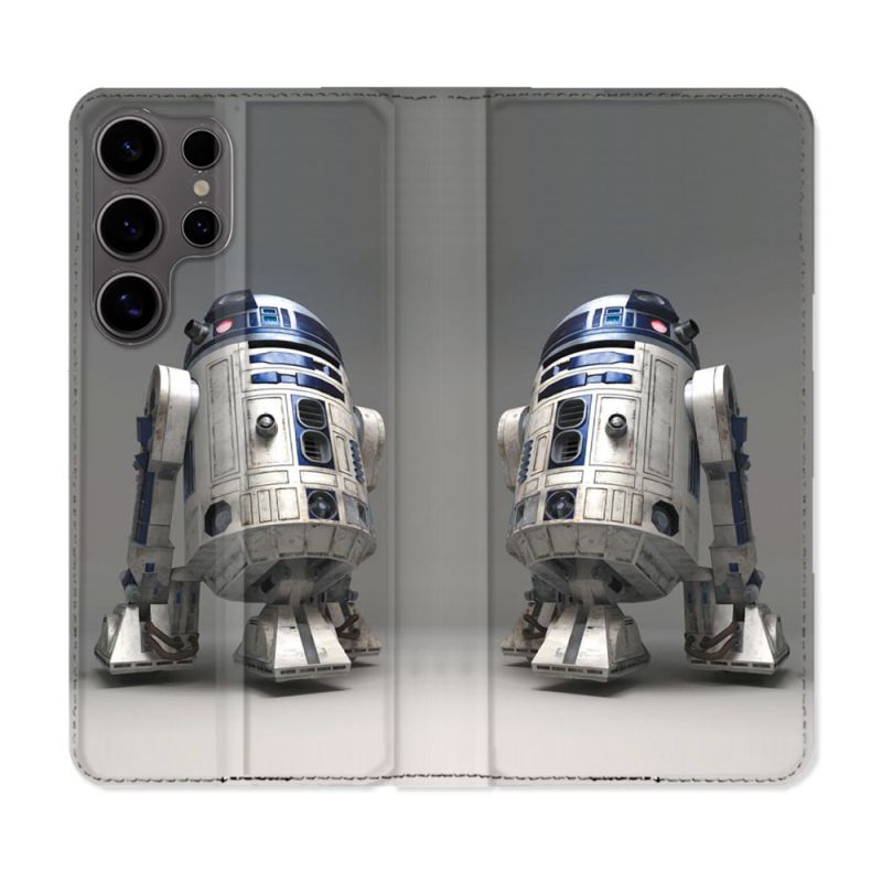 Housse Cuir Portefeuille Pour Samsung Galaxy S25 ULTRA Star Wars - R2D2