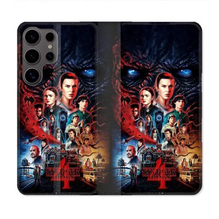 Housse Cuir Portefeuille Pour Samsung Galaxy S25 ULTRA Stranger Things Affiche 4