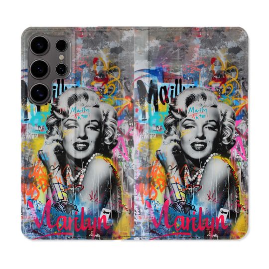 Housse Cuir Portefeuille Pour Samsung Galaxy S25 ULTRA Street Art Maryline Monroe