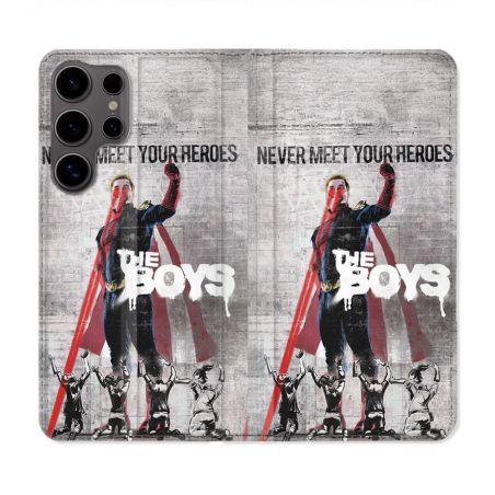 Housse Cuir Portefeuille Pour Samsung Galaxy S25 ULTRA The Boys Affiche