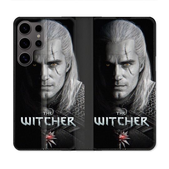 Housse Cuir Portefeuille Pour Samsung Galaxy S25 ULTRA The Witcher Noir