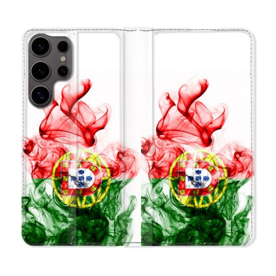 Housse Cuir Portefeuille Pour Samsung Galaxy S25 ULTRA Voyage Portugal Flamme