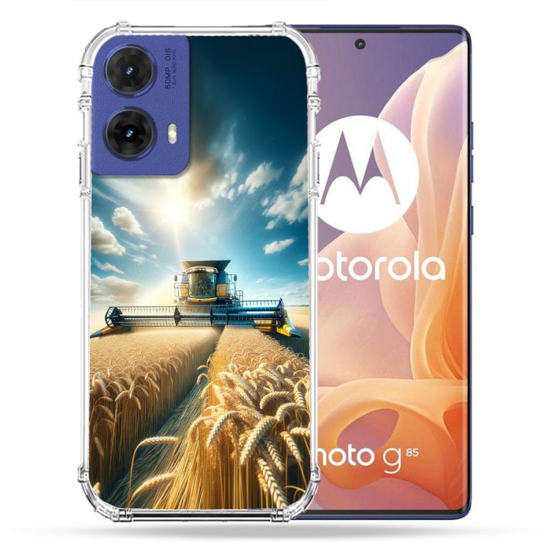 Coque Renforcée Pour Motorola G85 5G Agriculture Moissonneuse Blé