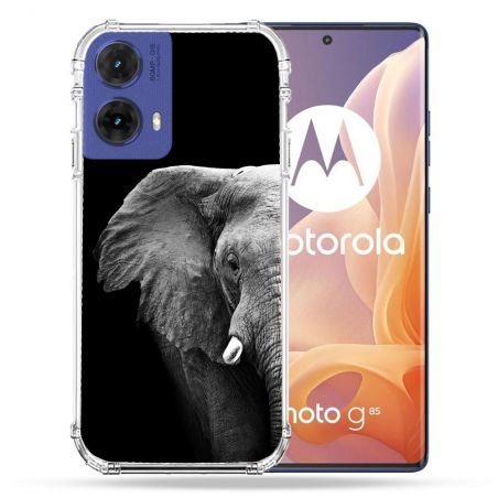 Coque Renforcée Pour Motorola G85 5G Animal Elephant Noir