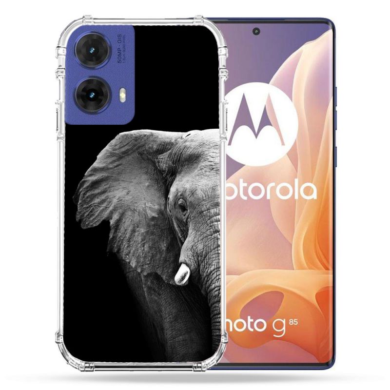 Coque Renforcée Pour Motorola G85 5G Animal Elephant Noir