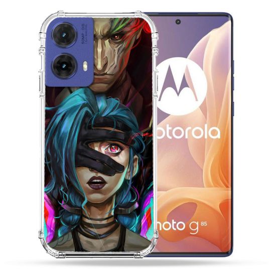 Coque Renforcée Pour Motorola G85 5G Arcane Jinx Bleu