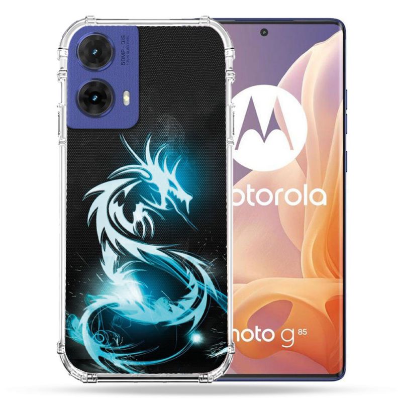 Coque Renforcée Pour Motorola G85 5G Fantastique Dragon Bleu