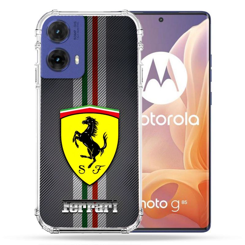 Coque Renforcée Pour Motorola G85 5G Ferrari Carbone