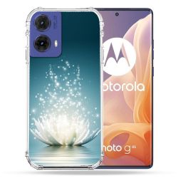 Coque Renforcée Pour Motorola G85 5G Fleur Lotus Blanc