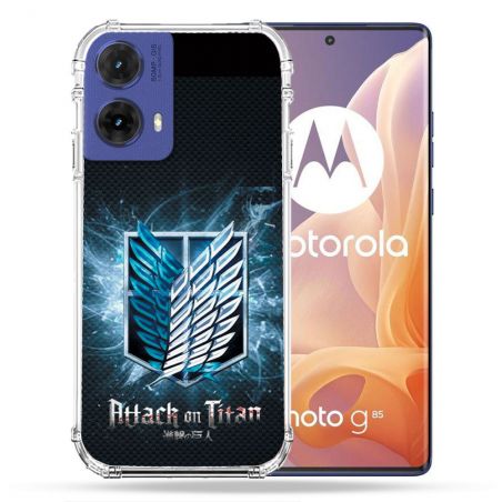 Coque Renforcée Pour Motorola G85 5G Manga Attaque Titans Noir