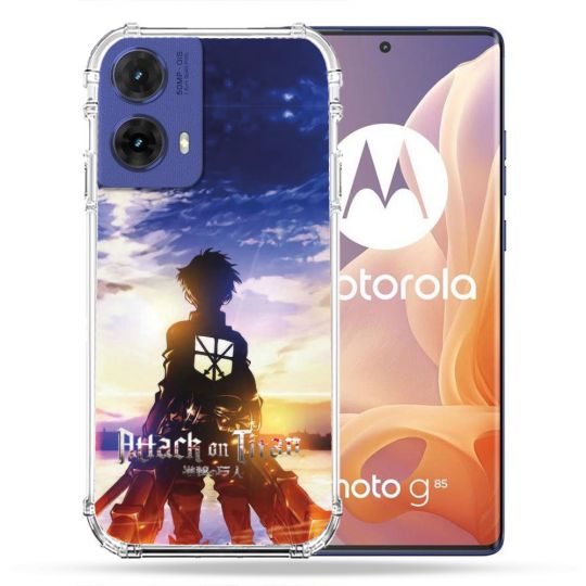 Coque Renforcée Pour Motorola G85 5G Manga Attaque Titans Soleil