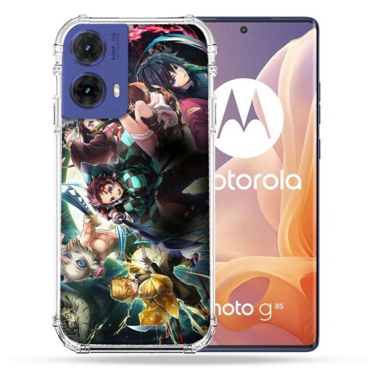 Coque Renforcée Pour Motorola G85 5G Manga Demon Slayer Groupe