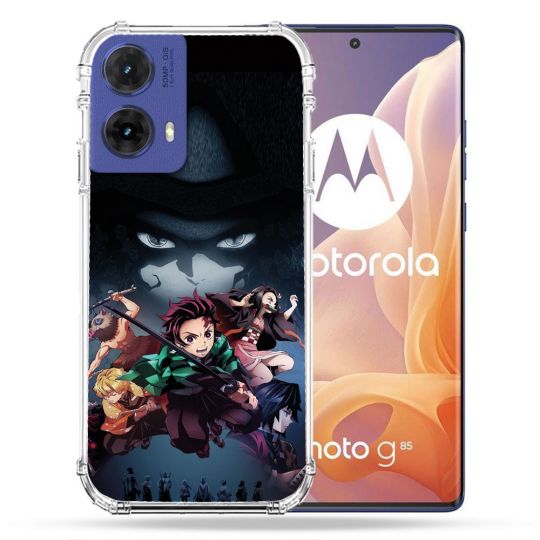 Coque Renforcée Pour Motorola G85 5G Manga Demon Slayer Noir