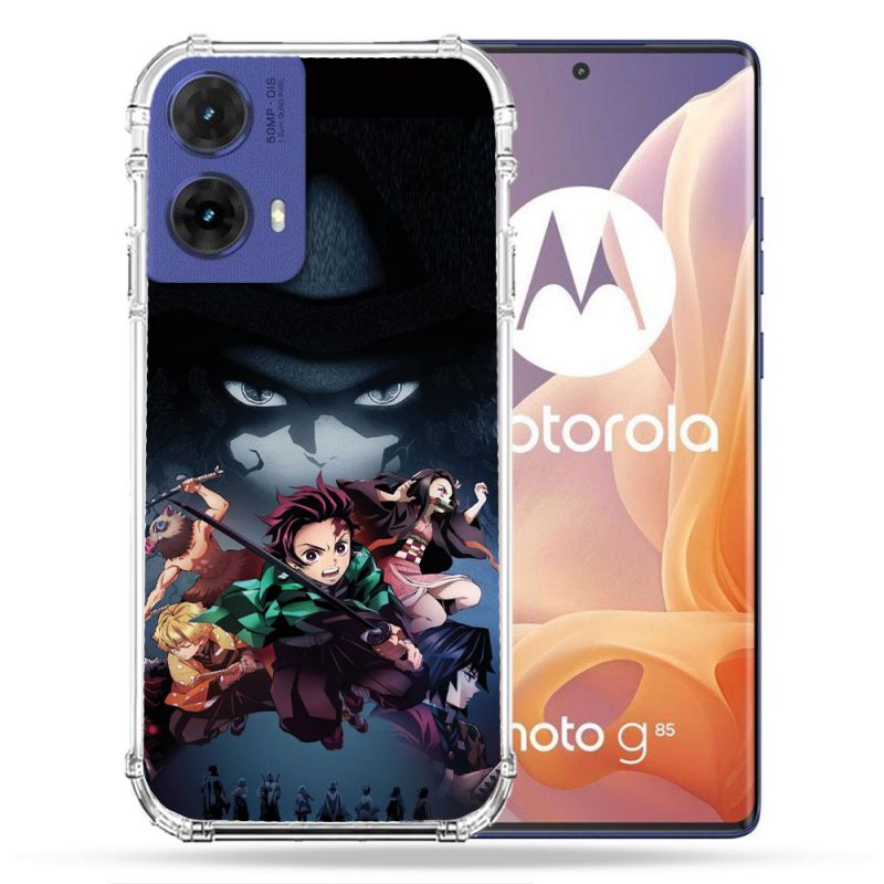 Coque Renforcée Pour Motorola G85 5G Manga Demon Slayer Noir