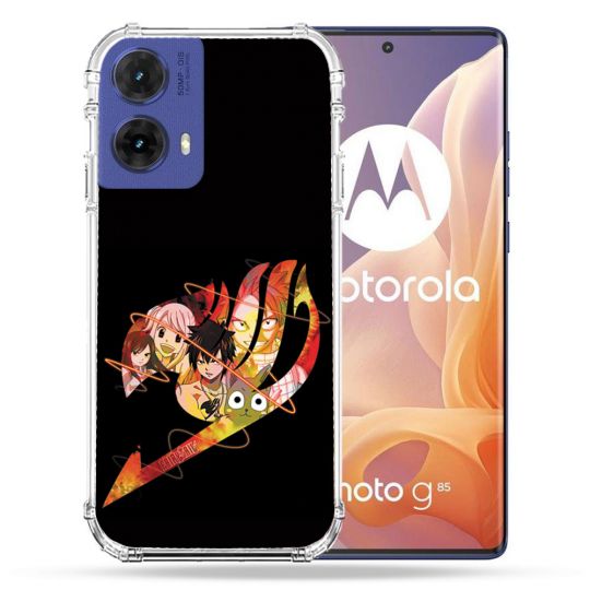 Coque Renforcée Pour Motorola G85 5G Manga Fairy Tail Logo Noir