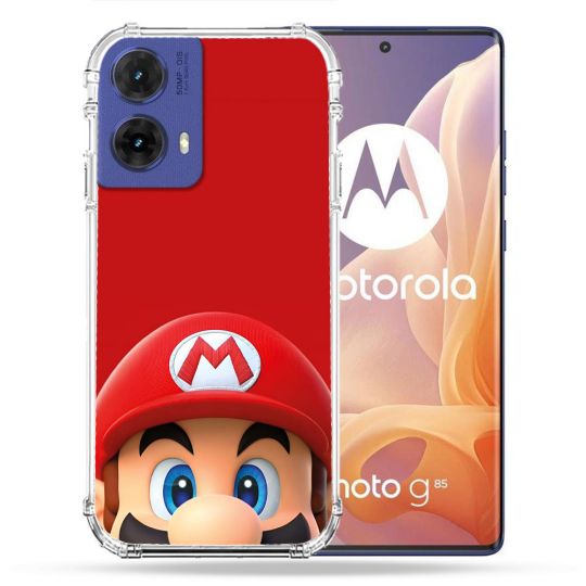 Coque Renforcée Pour Motorola G85 5G Mario Rouge