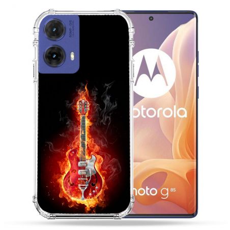 Coque Renforcée Pour Motorola G85 5G Musique Guitare Electrique