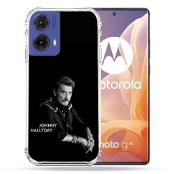 Coque Renforcée Pour Motorola G85 5G Musique Johnny Hallyday Noir