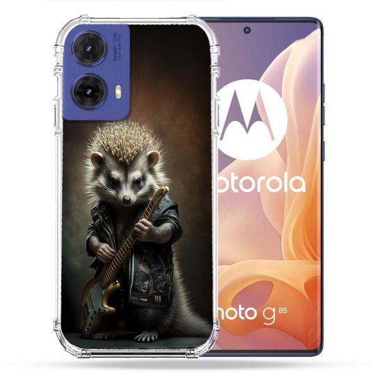Coque Renforcée Pour Motorola G85 5G Musique Rock Herisson