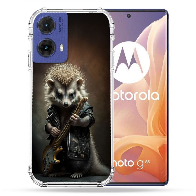 Coque Renforcée Pour Motorola G85 5G Musique Rock Herisson
